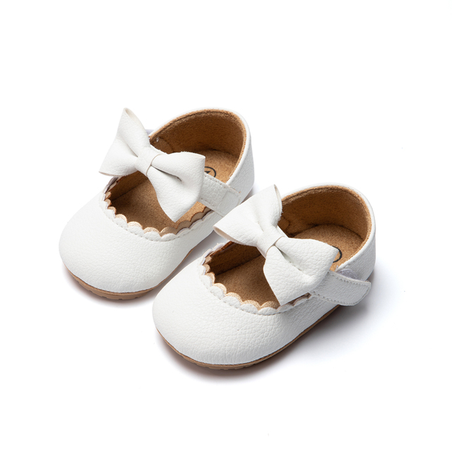 Baby Casual Shoes Baby Boy Bowknot Non-slip Rubber Soft Sole Flat PU First Walker Newborn Baby Girl Accessories