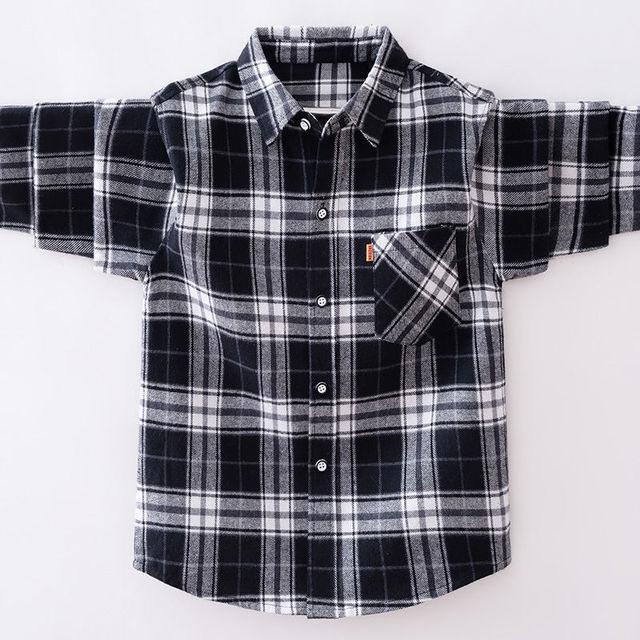 2022 New High Quality Boys Casual Long Sleeve Plaid Button Down Shirt Classic Casual Shirt For Kids (6-16 Years)