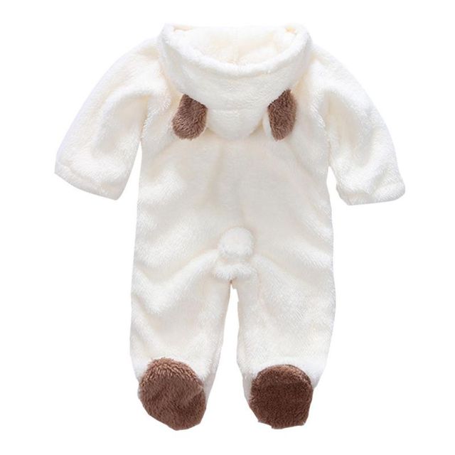 Winter Baby Clothes Flannel Infant Boy Clothes Cartoon Animal Bear Ear Romper Jumpsuit Warm Newborn Toddler Casual Baby Costume