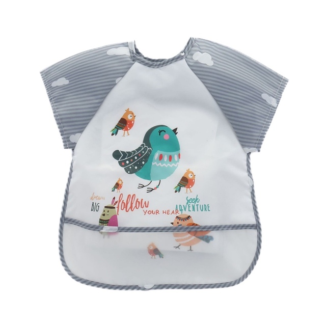 Unisex Infant Baby Toddler Waterproof Short Sleeve Bib Burp Cloths Kids Cartoon Smock Feeding Accessories New Arrival