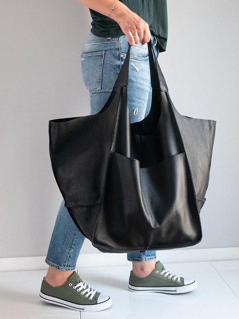 Elderly Designer Metal Look Luxury PU Leather Casual Shoulder Bags Soft Large Capacity Tote Bags Women Retro Big Shopper Purses