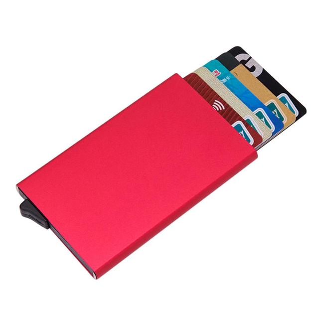 Anti-theft ID Credit Card Holder Porte Carte Thin Aluminum Metal Wallets Pocket Bank Box Women Men Credit Card Box