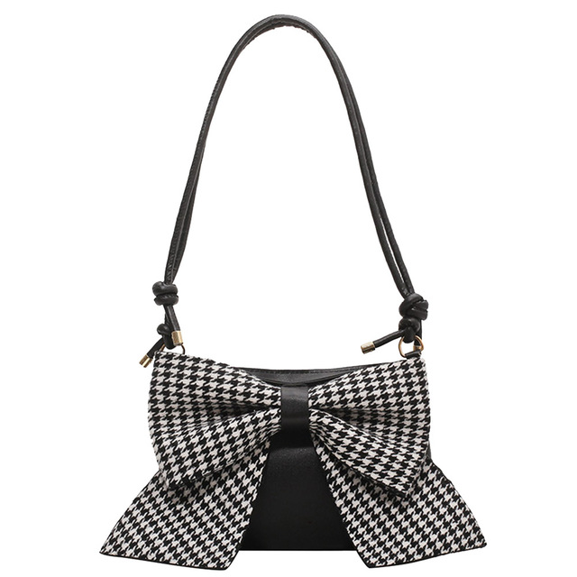Women Bag PU Leather Big Bow Design Crossbody Shoulder Bag Lady Fashion Zipper Trend Exquisite Small Retro Tote Handbags