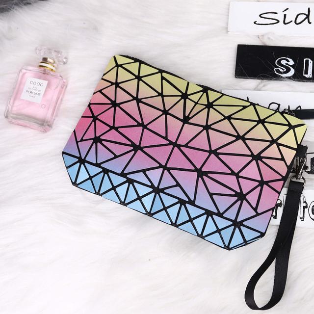 Women's Colorful Geometric Cosmetic Bag Zipper Organizer Folding Bag Travel Bag New Collection