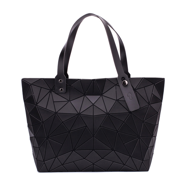 Geometric women's handbag, diamond tote bag, laser foldable shoulder bag, casual shopping bag