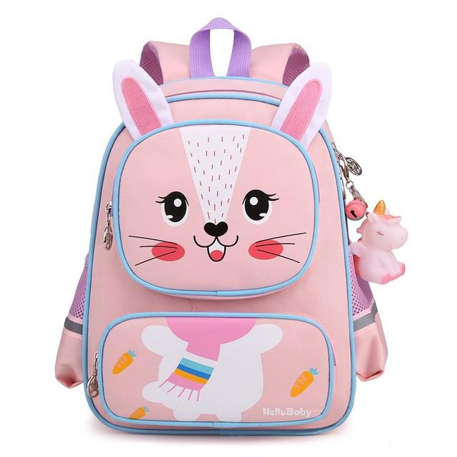 Kawaii Cartoon Children Backpack Nylon Waterproof Kids School Bag Large Capacity Travel Bags Reflective Strip Shoulder Bags