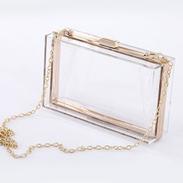 Good Quality Hot Transparent Women Acrylic Box Mini Bag Brand Ladies Evening Handbag Wedding Bag Female Clutch Shoulder Bag