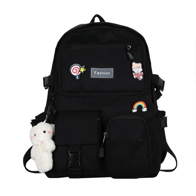 Kawaii Doll Girl School Bag Korean Version Casual Women Backpack Large Capacity Girls Backpacks All-match Woman Bag 2022