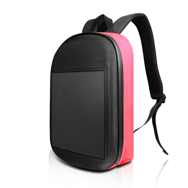 Smart APP Control Dynamic LED Display Advertising Backpack USB DIY LED City Walk Advertising 14'' Portable Backpack
