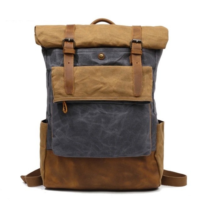 Backpack Men Casual Daypack Vintage Canvas Backpack School Boys Designer Waterproof Travel Bag Male Backpack Mochila