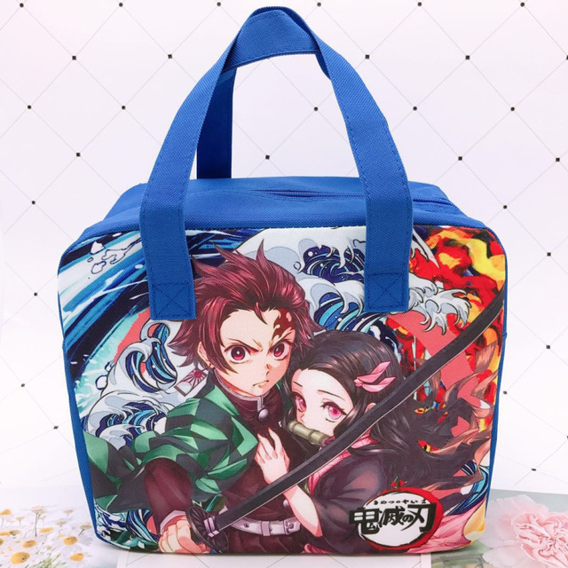 Demon Slayer Devil Blade Cartoon Anime Insulation Bag Kimetsu no Yaiba Tanjirou Nezuko Picnic Lunch Box Meal Bento Hand Storage Bag