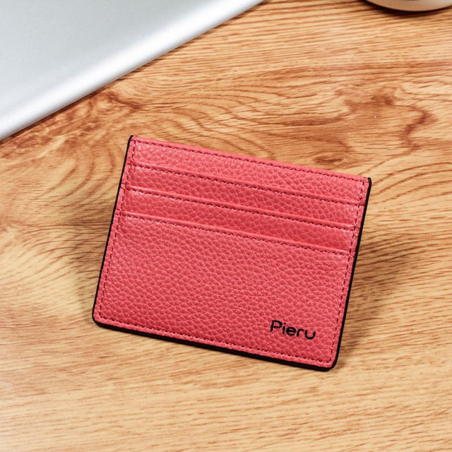 Slim Ultra-thin Wallet PU Leather Bank Credit Card Holder Short Coin Purse Black Oil Edge Card Bag Lychee Pattern Cash Clip