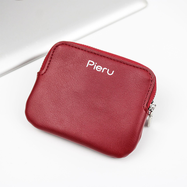 New PU Leather Zipper Coin Purse Women Men Small Wallet Change Bags Mini Key Holder Business Credit Card Holder Cash Pocket