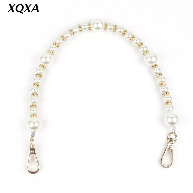 X7YA Artificial Pearl Purse Chain Handles For Handbag Shoulder Bag Strap Replacement