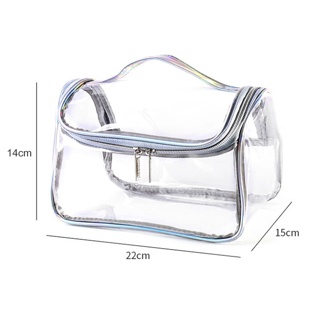 2022 Ladies Transparent Waterproof Cosmetic Bag Female Wash Toilet Bag Organizer Large Capacity PVC Travel Makeup Storage Bag