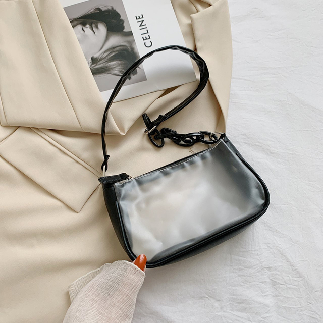 Summer Women Transparent Jelly Bag Female Hobos Beach Shoulder Bags Candy Color Ladies Underarm Bag Ladies Purse Tote Handbag