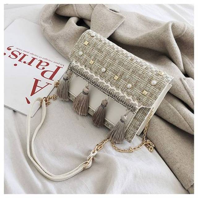 MBTI Mix Color Tassel Bolso Mujer 2022 New Fashion Bag Femme Main Vintage Hasp Korean Style Crossbody Women Shoulder Bag