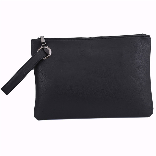 Solid Fashion Handbag Women Clutch Bag Leather Women Envelope Bag Zipper Evening Bag Female Clutches Handbag