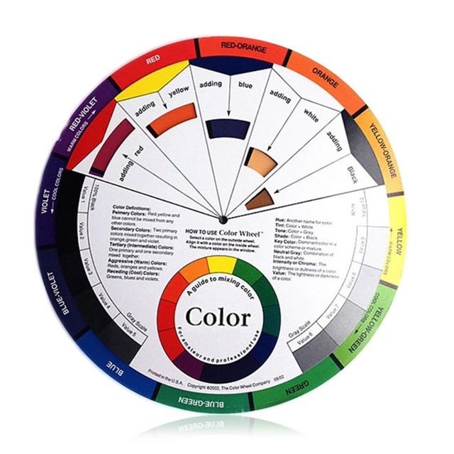 New Professional Paper Card Design Colors Mixing Ink Wheel Round Guide Chart Rotating Center Circle Tattoo Nail Pigment