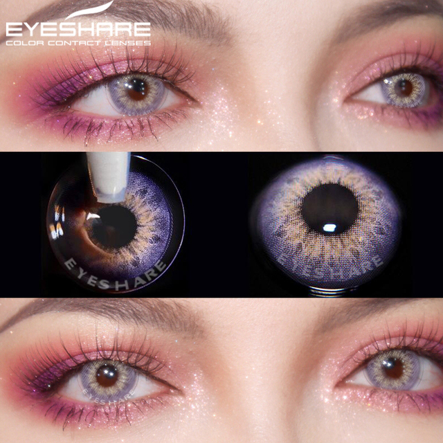 Eye Color Contact Lenses 2pcs Natural Colored Lenses Blue Pink Cosmetic Contact Lenses Yearly Eye Contact Lenses