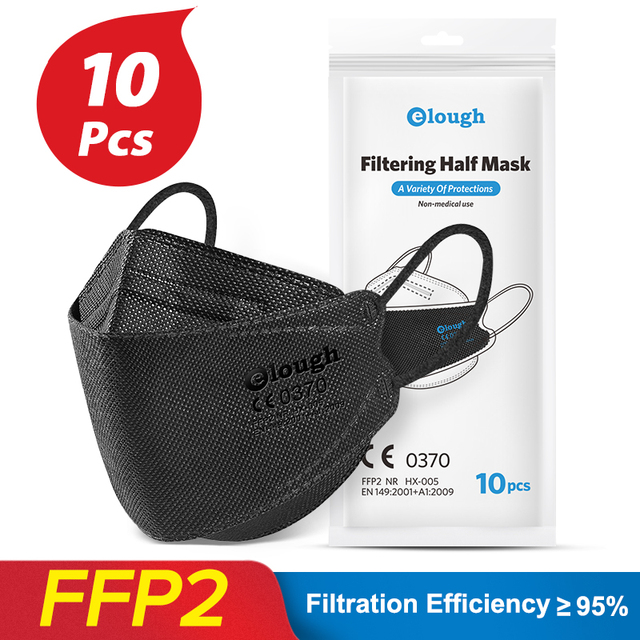 Elough KN95 face mask, fpp2fan CE approved ffp2 Mascarilla face mask ffp2reuse zable Kn95, fish protection masks ffpp2 FFP 2