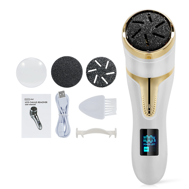 Rechargeable Electric Foot File Electric Pedicure Sander IPX7 Waterproof 2 Speeds Foot Dead Skin Remover Feet Dead Skin Calluses