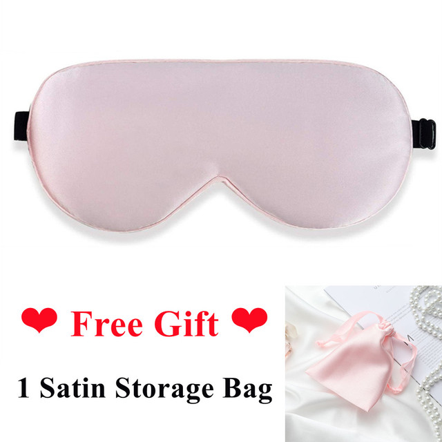 100% Natural Silk Sleeping Eye Patch Smooth Soft Sleeping Eye Mask with Adjustable Strap Blocks Light Eye Shade Cover Blindfold