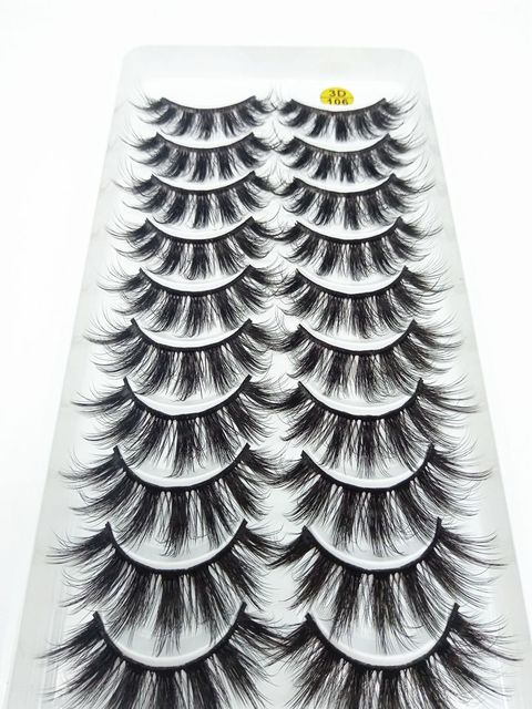 10 pairs of 3D false eyelashes, handmade, soft and hot, naturally, to create a perfect eye makeup, cross and thick