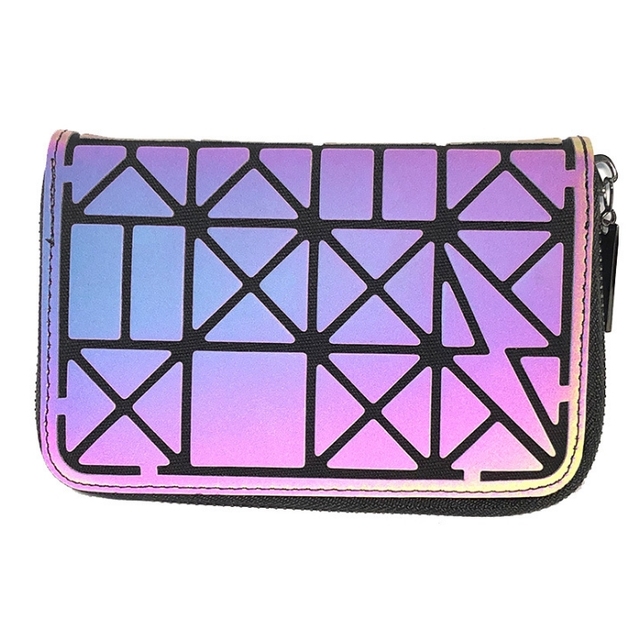 Maelove-Girl Geometric Wallet Small Laser Cut Fashion Luminous Handbag Free Shipping