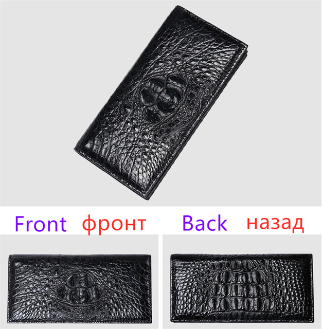 Genuine Crocodile Genuine Leather Wallet Men Black/Brown Business Card Holder Wallet for Men Long Wallet Quality Money Card Bag