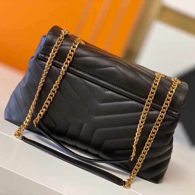 New fashion classic trend women's black leather shoulder bag handbag with gold handbag ladies handbag