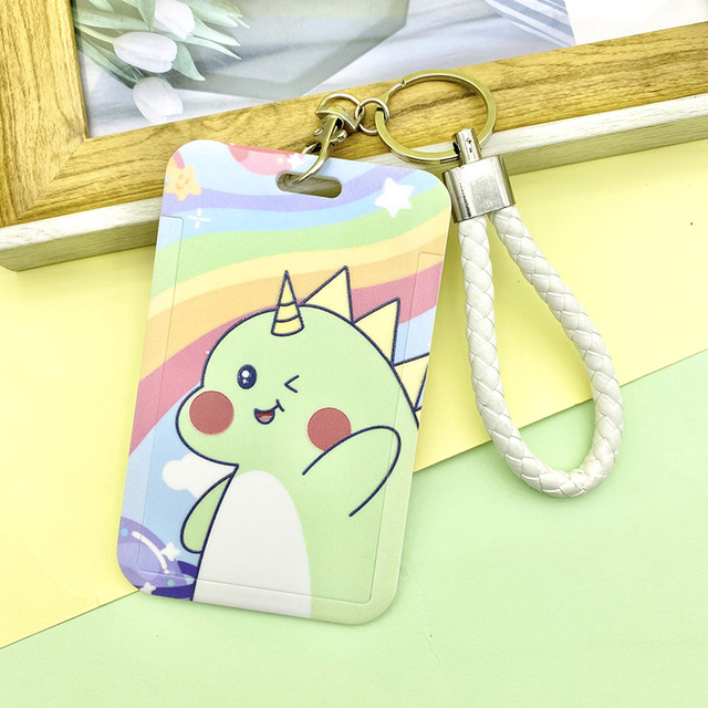 Cartoon ID Credit Card Holder Bank Students Bus Card Case Hand Rope Visit Door ID Badge Cover Cards for Women Men Pendants