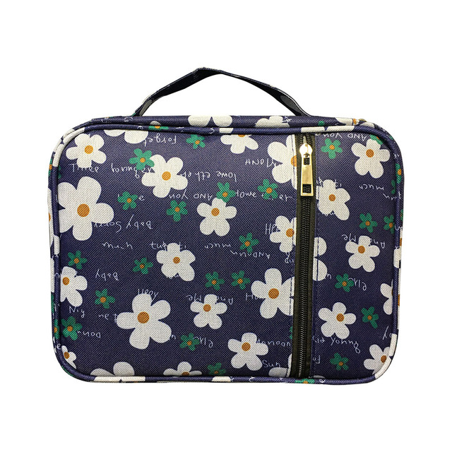 Waterproof Cover Portable Canvas Bible Cover Floral Pattern Handbag With Handle And Zippered Carrying Pocket Book Holder