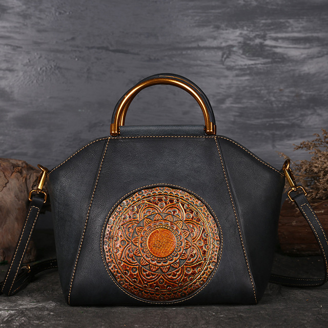 luxury women bag chinese style genuine leather handbags female shoulder messenger bag cowhide handmade ladies handbag