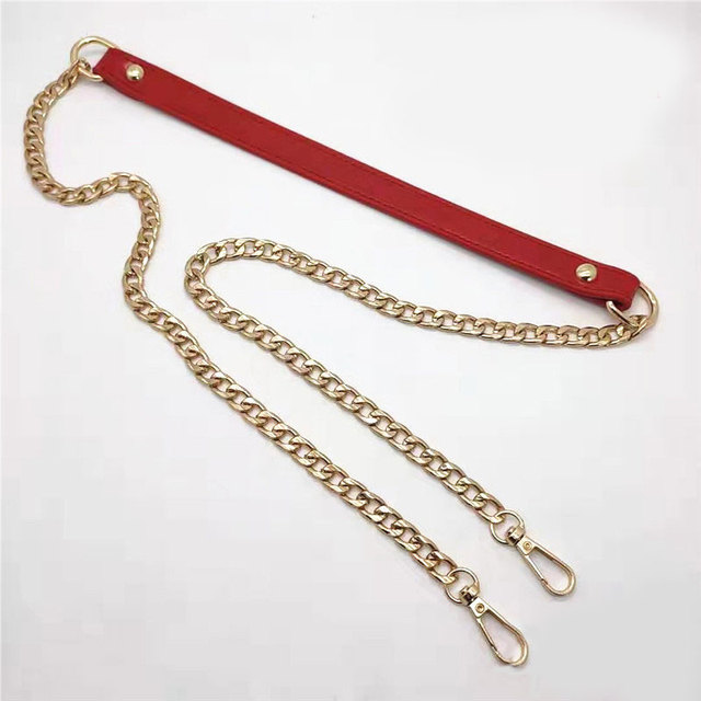 120cm Shoulder Bag Straps PU Leather Metal Chain Handbag Handle for Women Handbags Chain Strap Replacement Bag Accessories