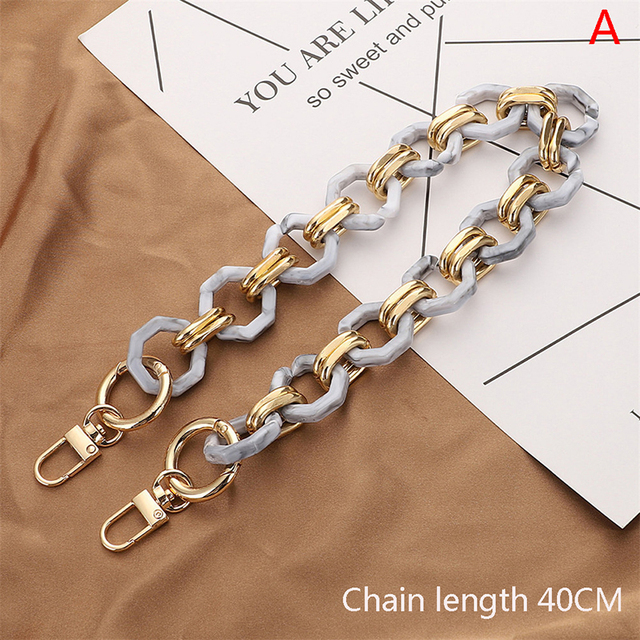 Fashion Woman Brand Handbag Accessory Chain Detachable Replacement Shoulder Strap Women DIY Shoulder Clutch Resin Chains