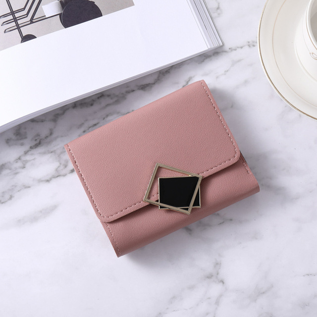 New female wallet new short new three fold multi card slot large capacity anti-demagnetization student coin purse female