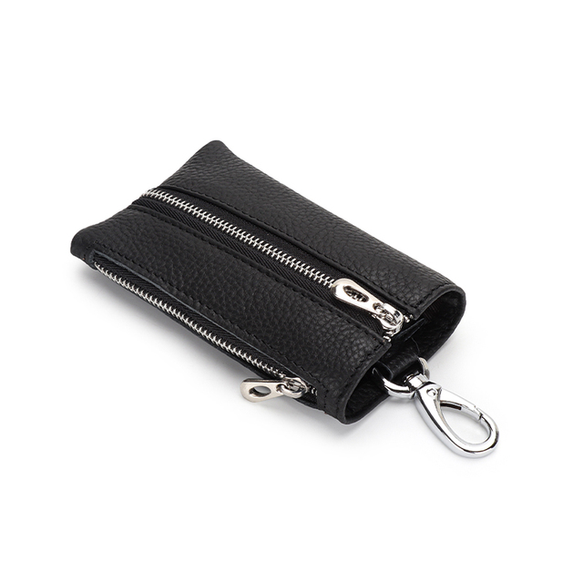 Women's key bag multifunctional leather home key bag 2-in-1 first layer cowhide storage wallet pocket waist car hanging bag