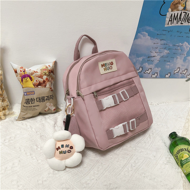 Small Multi-purpose Women's Cute Backpacks Korean Sweet Girls Waterproof Nylon Schoolbags Casual Shoulder Bags Handbag Purses