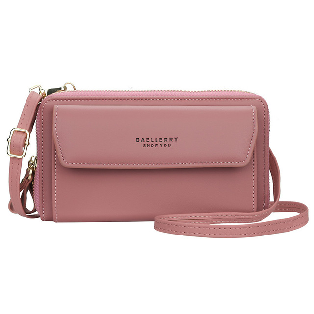 Designer Women Shoulder Bag Leather Wallet Women Wallet Double Zippers Female Clutch Wallet Crossbody Bag For Lady Bolsa Feminina