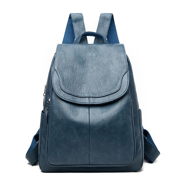 Women Quality Leather Backpack For Girls Bag Doss Casual Daypack Black Backpack Vintage School Bags For Girls Mochila Backpack