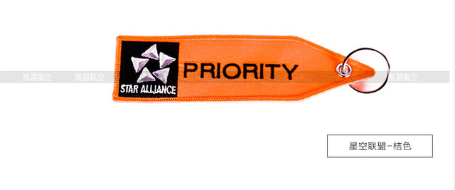 Priority Luggage Embroidery Travel Luggage Tag Boxes Red Orange Purple Star Alliance One World Skyteam Key Chain Keyring