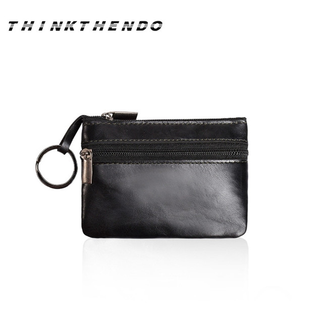 Small Double Zipper Wallet For Men Women Kids Multifunction Mini Wallet With Keyring Credit Cards