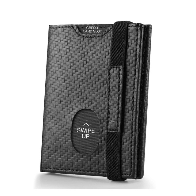 DIENQI Carbon Fiber Men Wallets Card Holder Money Bags Slim Thin Wallet Small Purse Male Black Wallet Vertical Walet 2021 Vallet