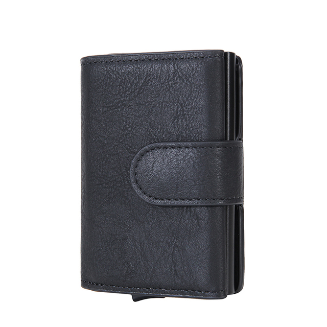 Leather Rfid Macsafe Card Holder Men Wallets Anti-theft Slim Thin Coin Pocket Smart Wallets Pop Up Male Purse Money Bags Vallet