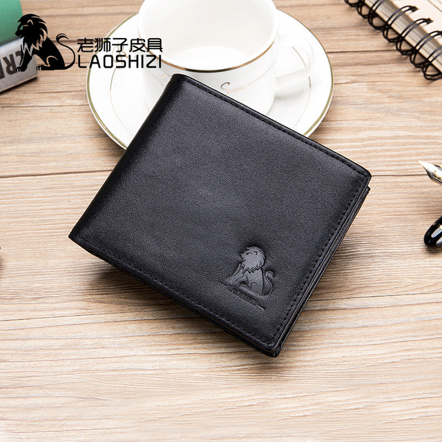 LAOSHIZI LUOSEN Leather Men's wallet anti-theft brush fashion first layer leather change clip double large note Wallet