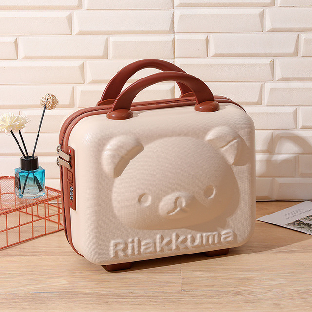 14 Inch Rilakkuma Storage Box Makeup Box Mini Portable Suitcase With Password Lock Small Luggage Make Up Storage Case