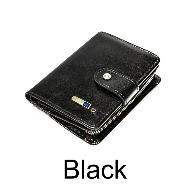 Bluetooth Smart Wallet Compatible Anti-lost Genuine Leather Men Wallets Card Holder Wallet Finder Gifts Free Engraving
