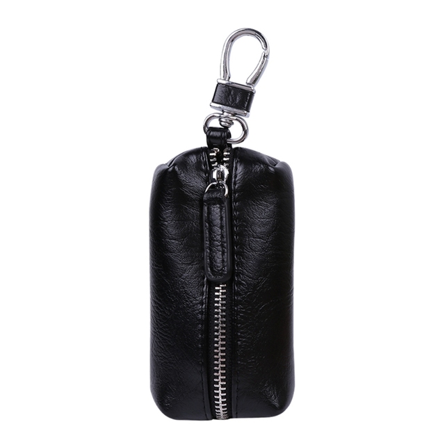 Men's PU Leather Key Wallet Unisex Zipper Wallet Car Key Holder Clip Home Nanny Holder