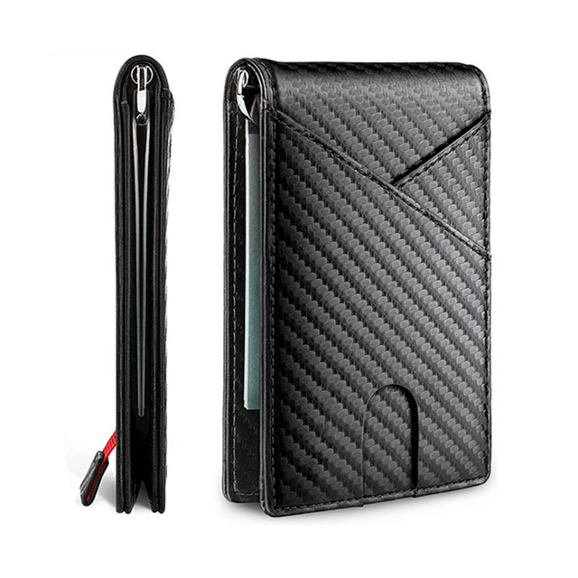 RFID Carbon Fiber Men Wallets Card Holder Slim Thin Pocket Man Magsafe Wallets Money Bags Business Black Male Wallet Walet 2022